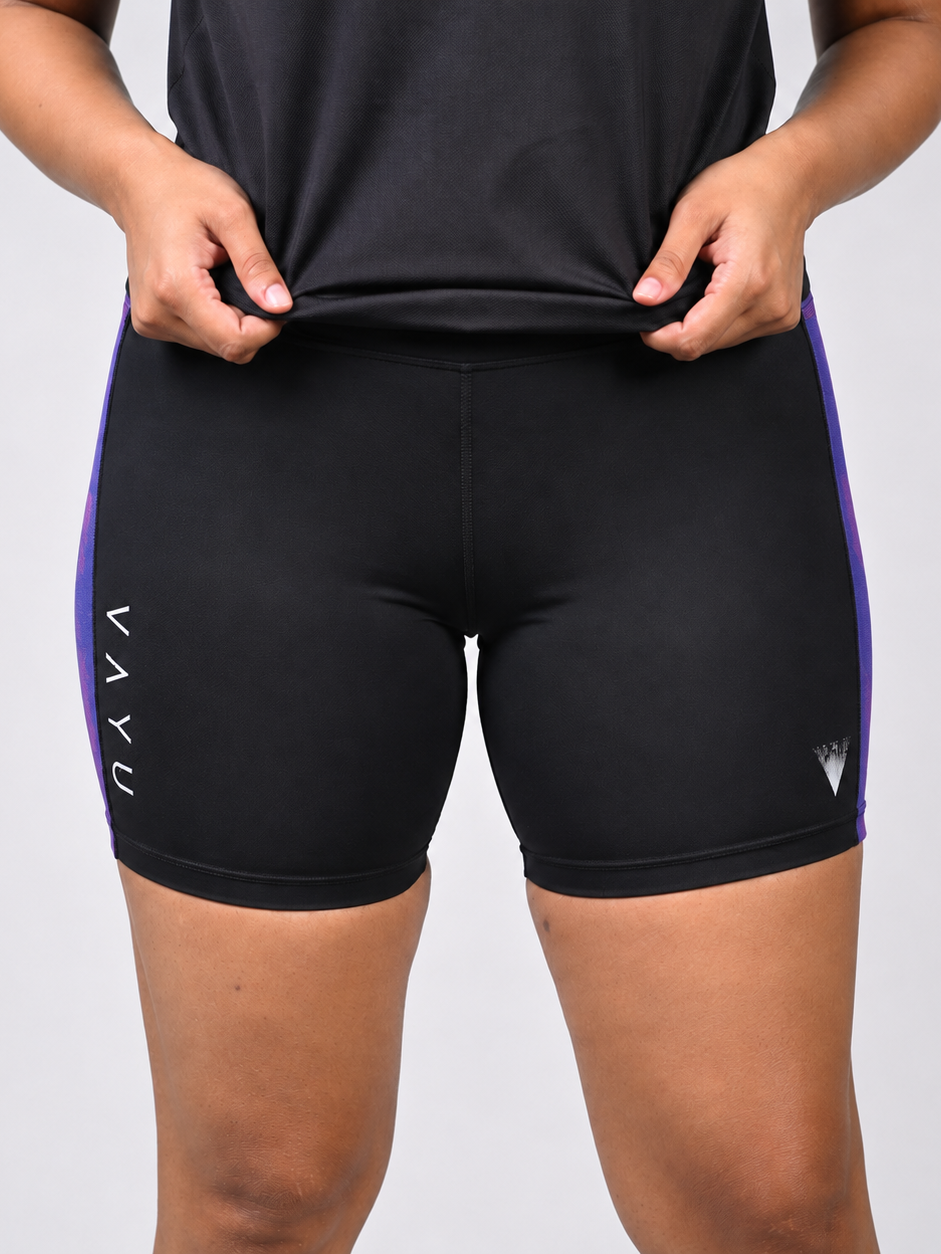 VAYU Women’s Biker Shorts – Sri Lankan Heritage Handloom Performance Activewear