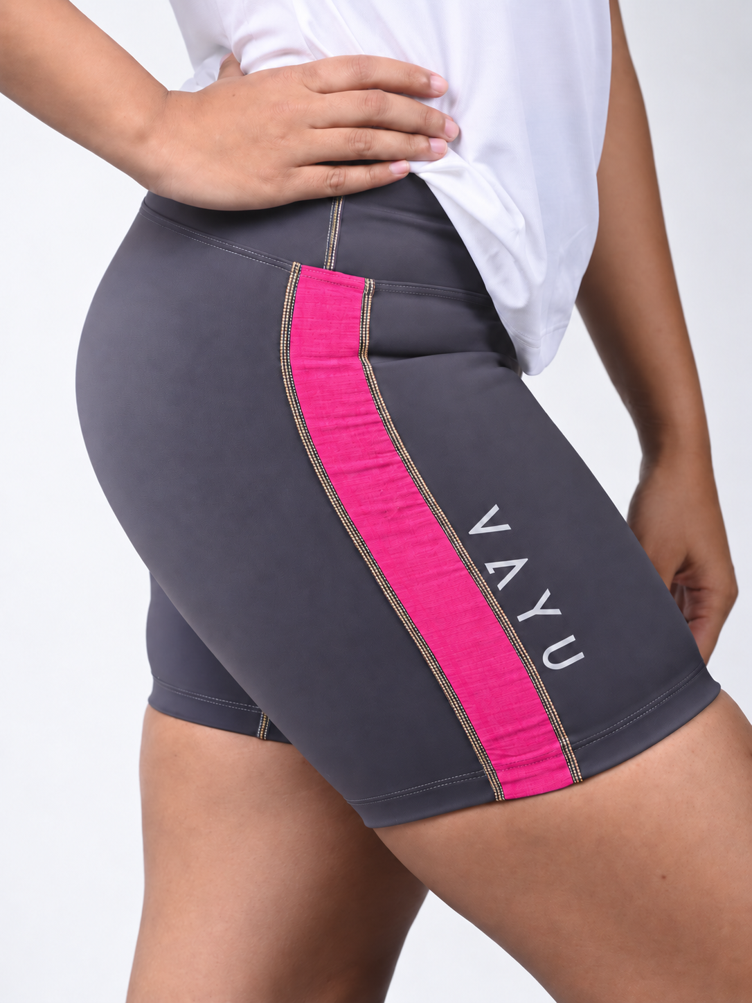 VAYU Women’s Biker Shorts – Sri Lankan Heritage Handloom Performance Activewear