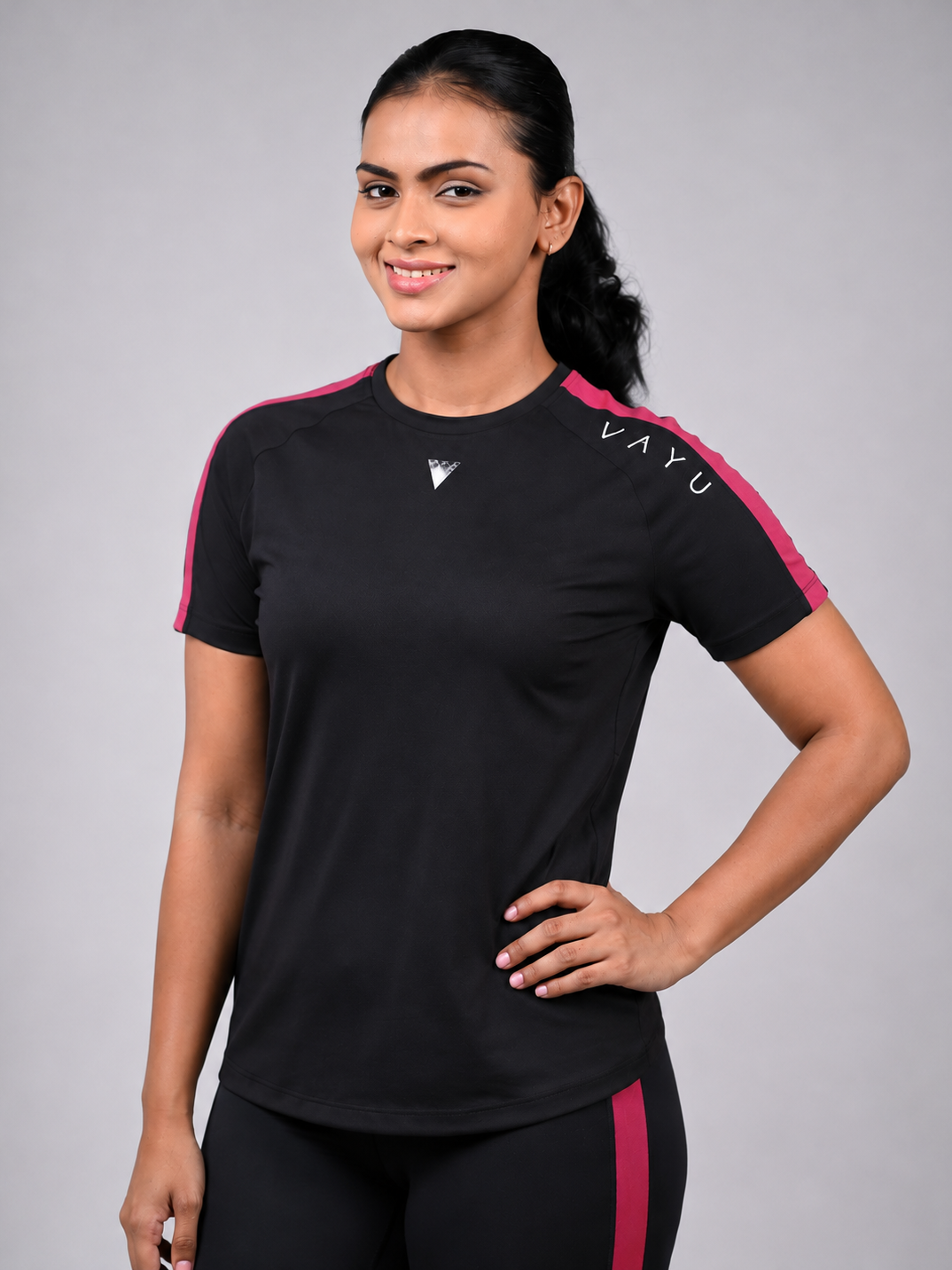 VAYU Women’s Crew Neck T-Shirt – Sri Lankan Heritage Handloom Activewear