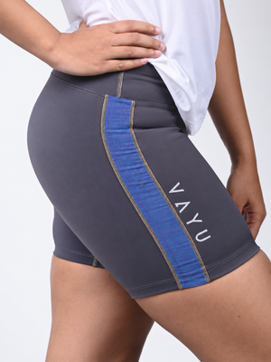 VAYU Women’s Biker Shorts – Sri Lankan Heritage Handloom Performance Activewear